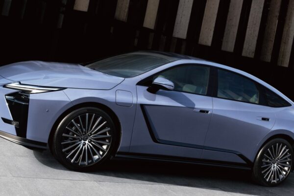 Redesigned Lexus ES electric hybrid sedan showcasing modern styling and technology
